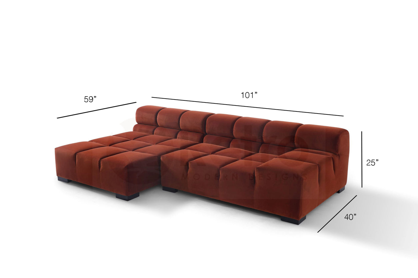 low back 2 piece sofa with Chaise