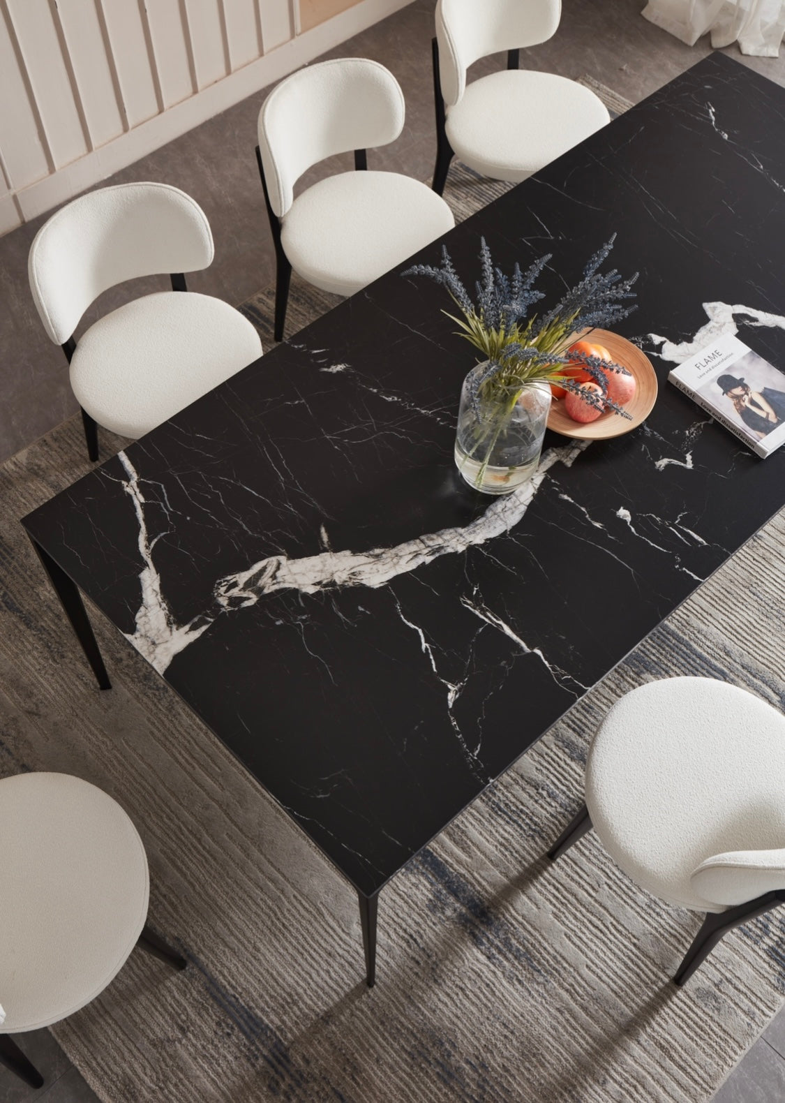 Black Sintered stone dining table – Retro modern designs