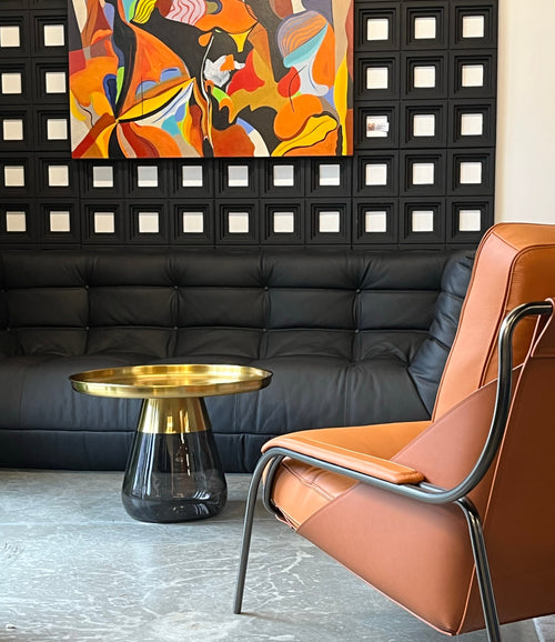 Black and Orange Leather