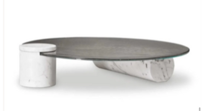 Baxter glass marble coffee table