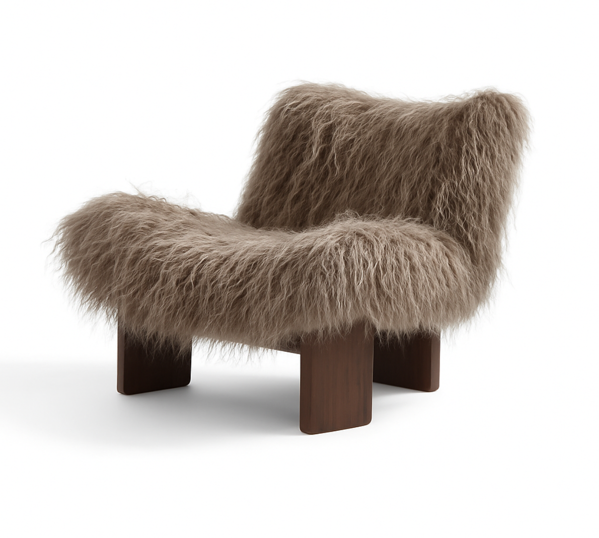 Coco lounger (Real sheep skin ) Walnut legs