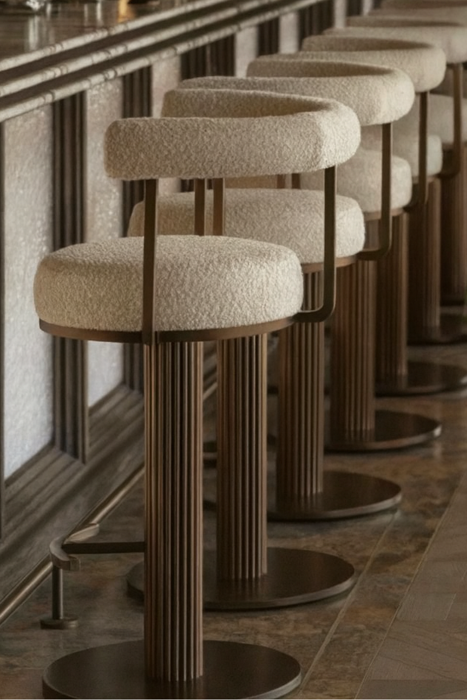 Steam punk Bar stools with back rest.