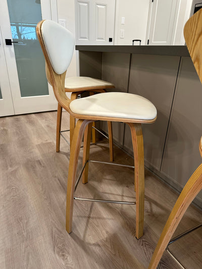 White / Natural RM counter stools ( Pair of 2)