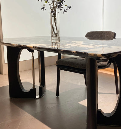 Bulgari marble dining table.