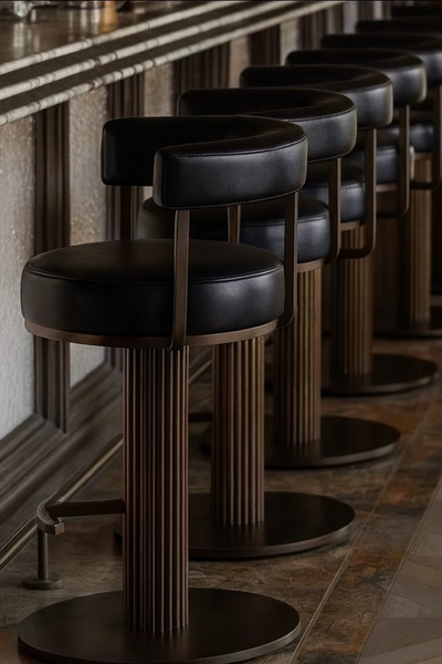 Steam punk Bar stools with back rest.