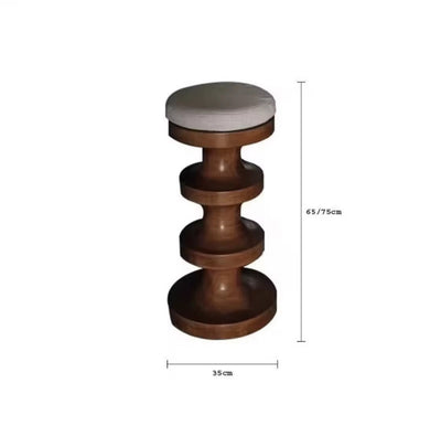 Wood stools 2 piece set