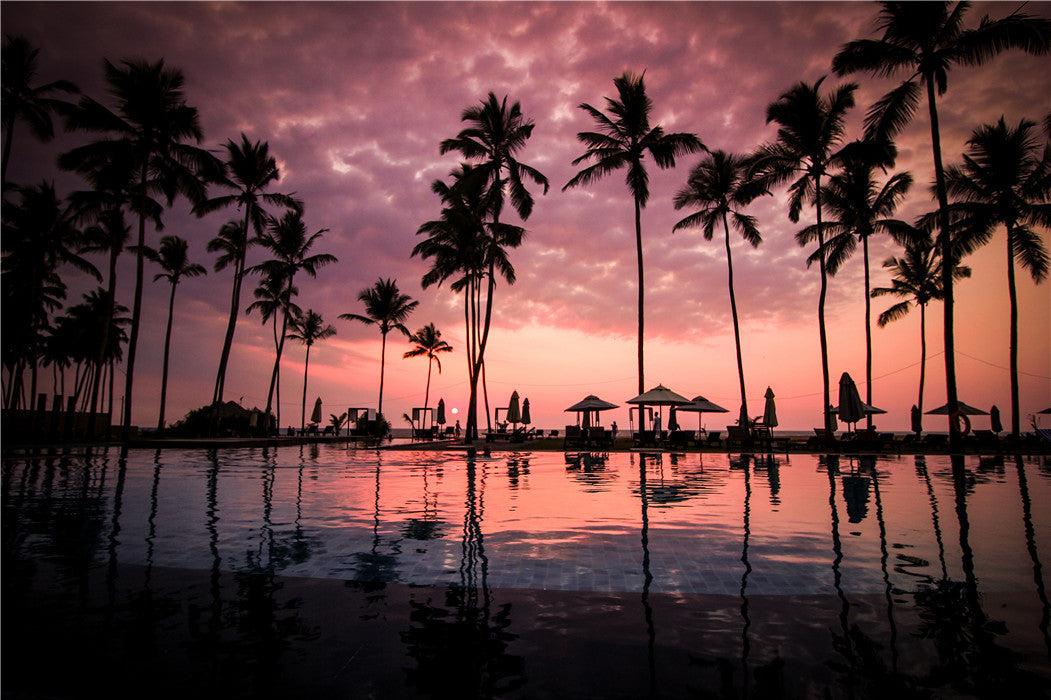 Hawaii Sunset Scenery art on acrylic with resin printing ( high gloss )