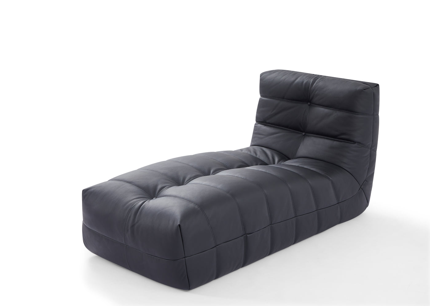 Russo2 chaise lounger (Black Leather)