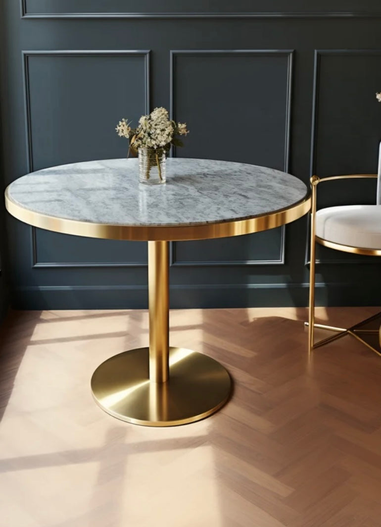 Marble dining table with frame