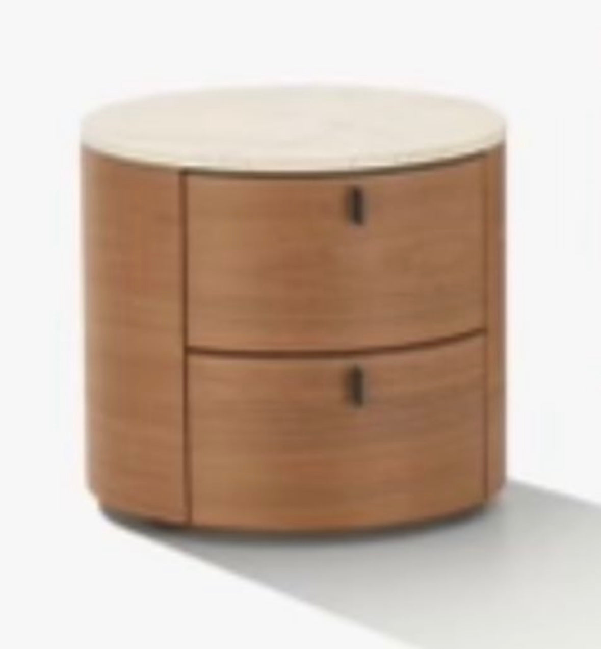 Poly nightstand (Oak veneer/ White stone top)