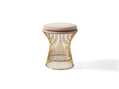Wire frame stools Table height in Taupe velvet with Gold frames