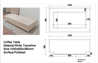 Travertine coffee table