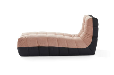 Russo2 chaise lounger (Pink corduroy/ Black leather)