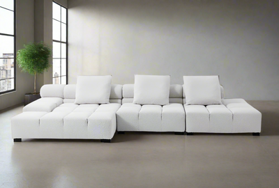 3 Piece low back sectional with large Chaise