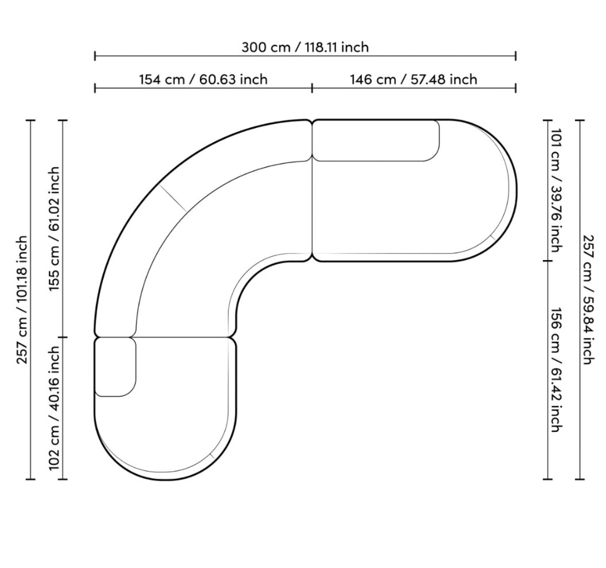 Kagan L curve Sofa