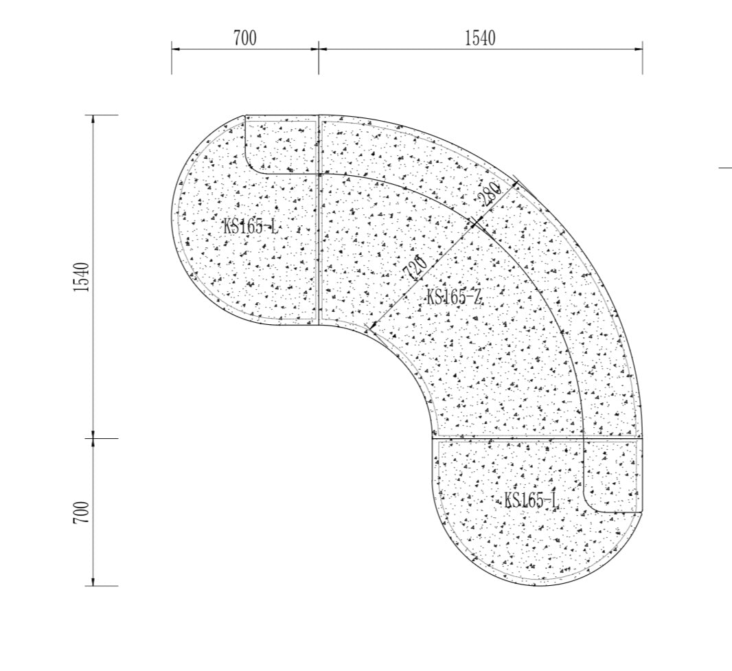 Kagan L curve Sofa X-small