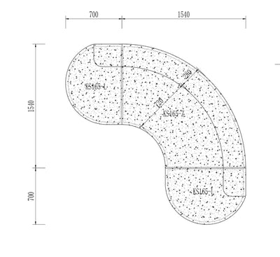 Kagan L curve Sofa X-small