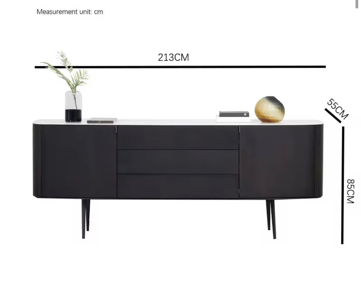 Modern credenza with stone top