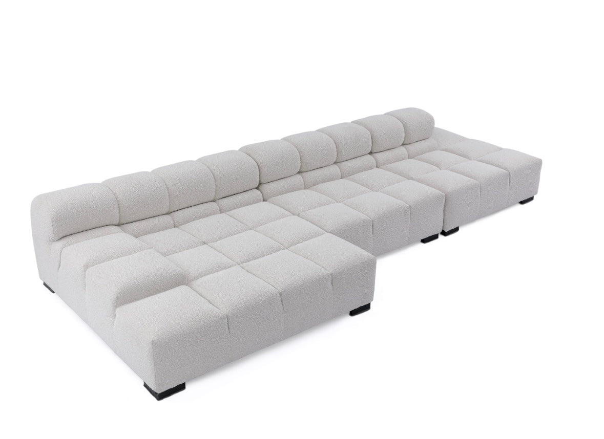3 Piece low back sectional with large Chaise