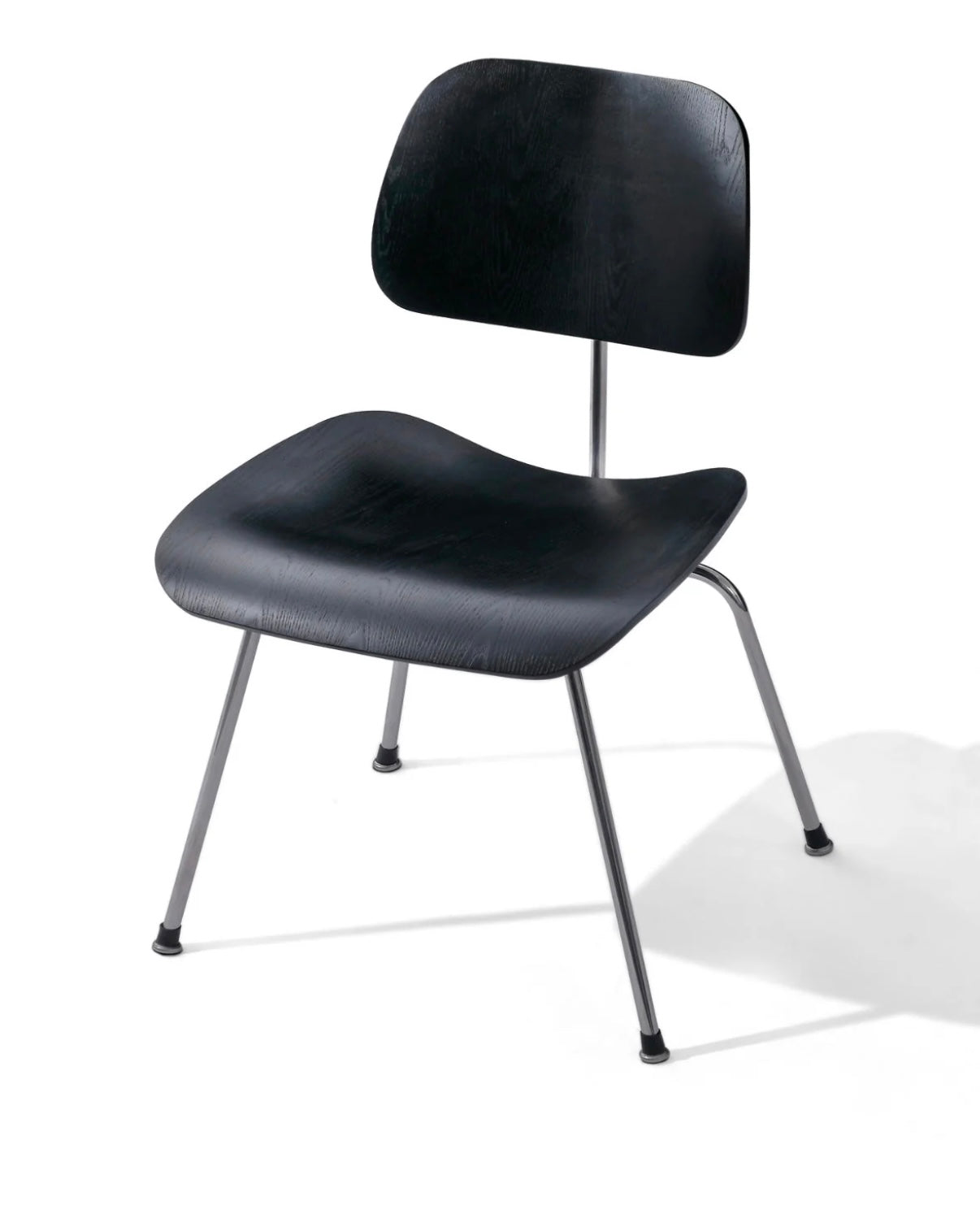 Set of 15 bent wood chairs in black & chrome finish
