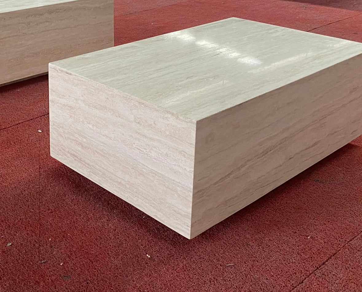 Travertine coffee table