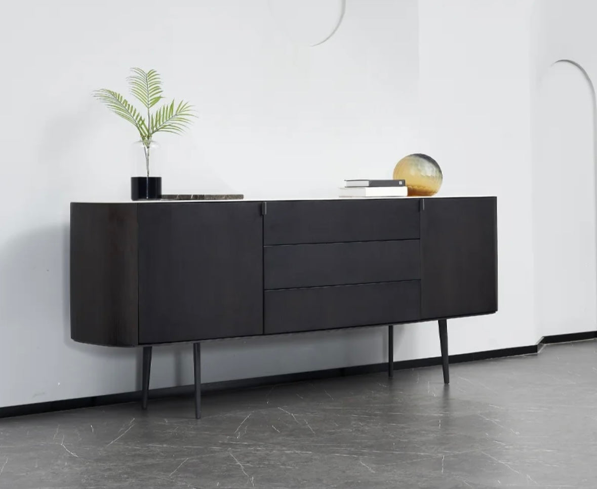 Modern credenza with stone top