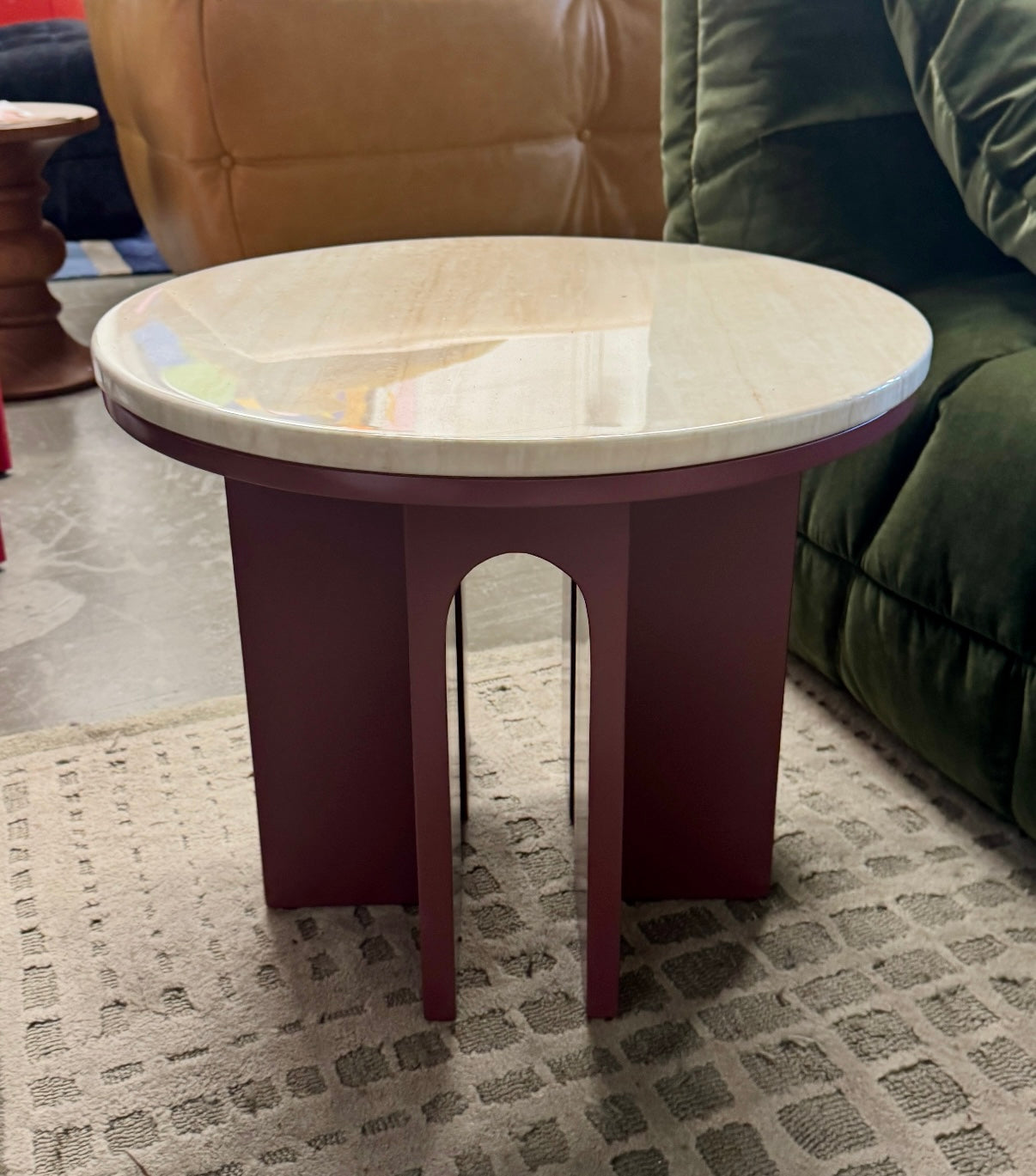 Arch side table with marble top (floor model)