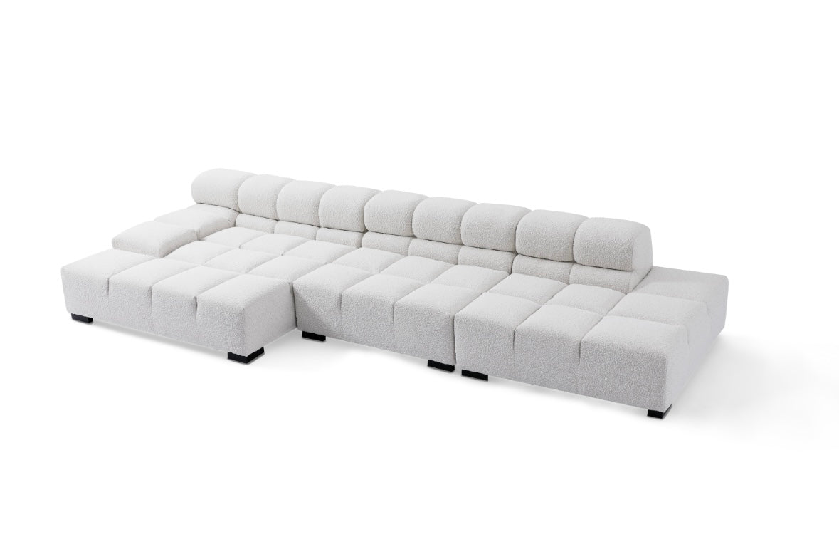 3 Piece low back sectional with large Chaise