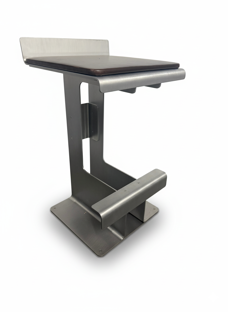 Aluminum Counter stool with leather seat pad