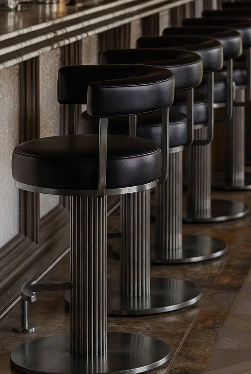 Steam punk Bar stools with back rest.