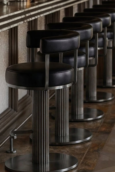 Steam punk Bar stools with back rest.