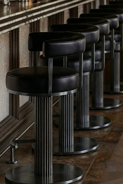 Steam punk Bar stools with back rest.
