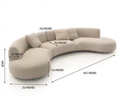 3 Piece Curve Kagan sofa