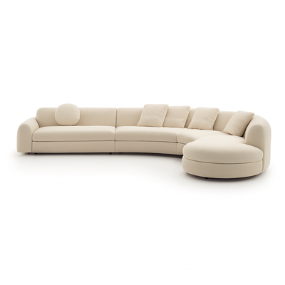 J curve 4 piece sectional sofa