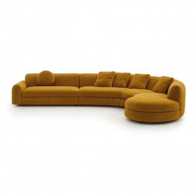 J curve 4 piece sectional sofa