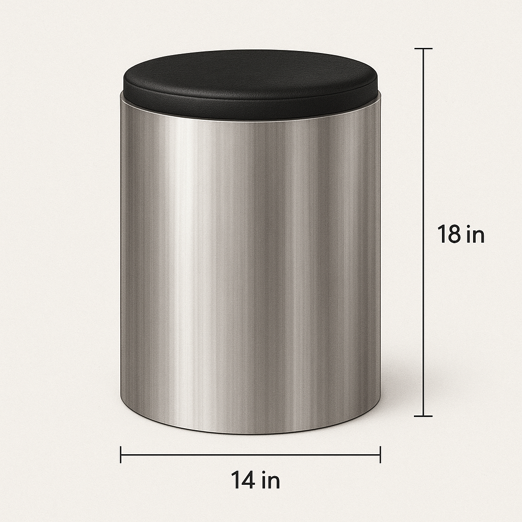 Stainless stool / Leather pad