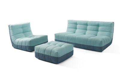 Russo2 Outdoor 3 piece sofa set. Blue /Green