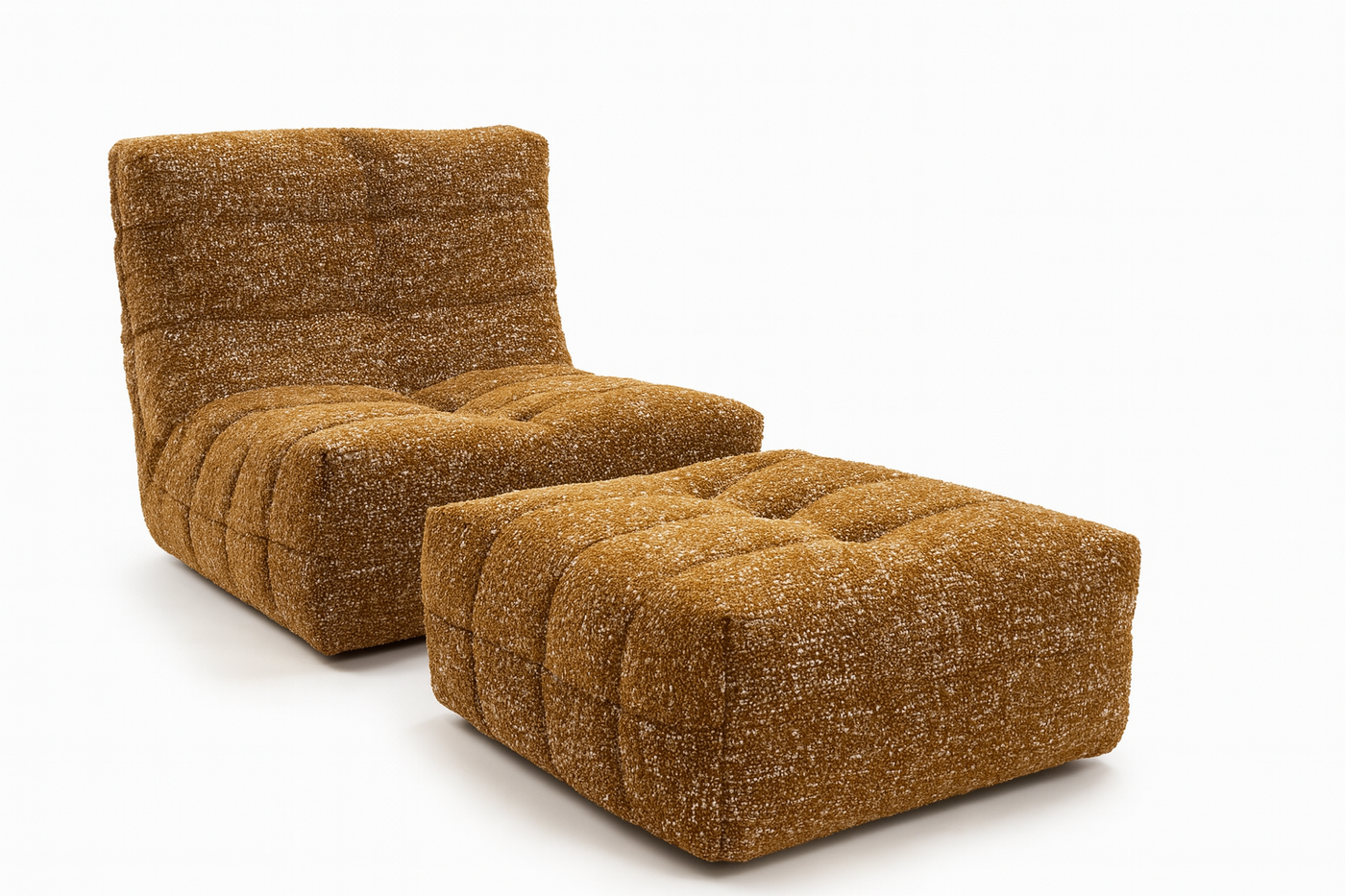 Russo2 Lounger & ottoman (Teddy bear boucle)