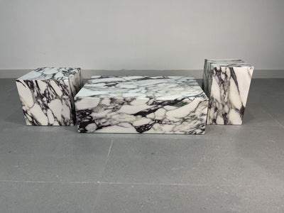 Artificial Marble Table set in white Calcutta marble