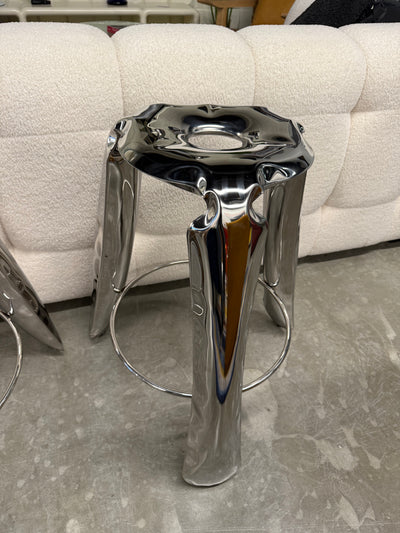 Chrome Pump counter stool set (2)