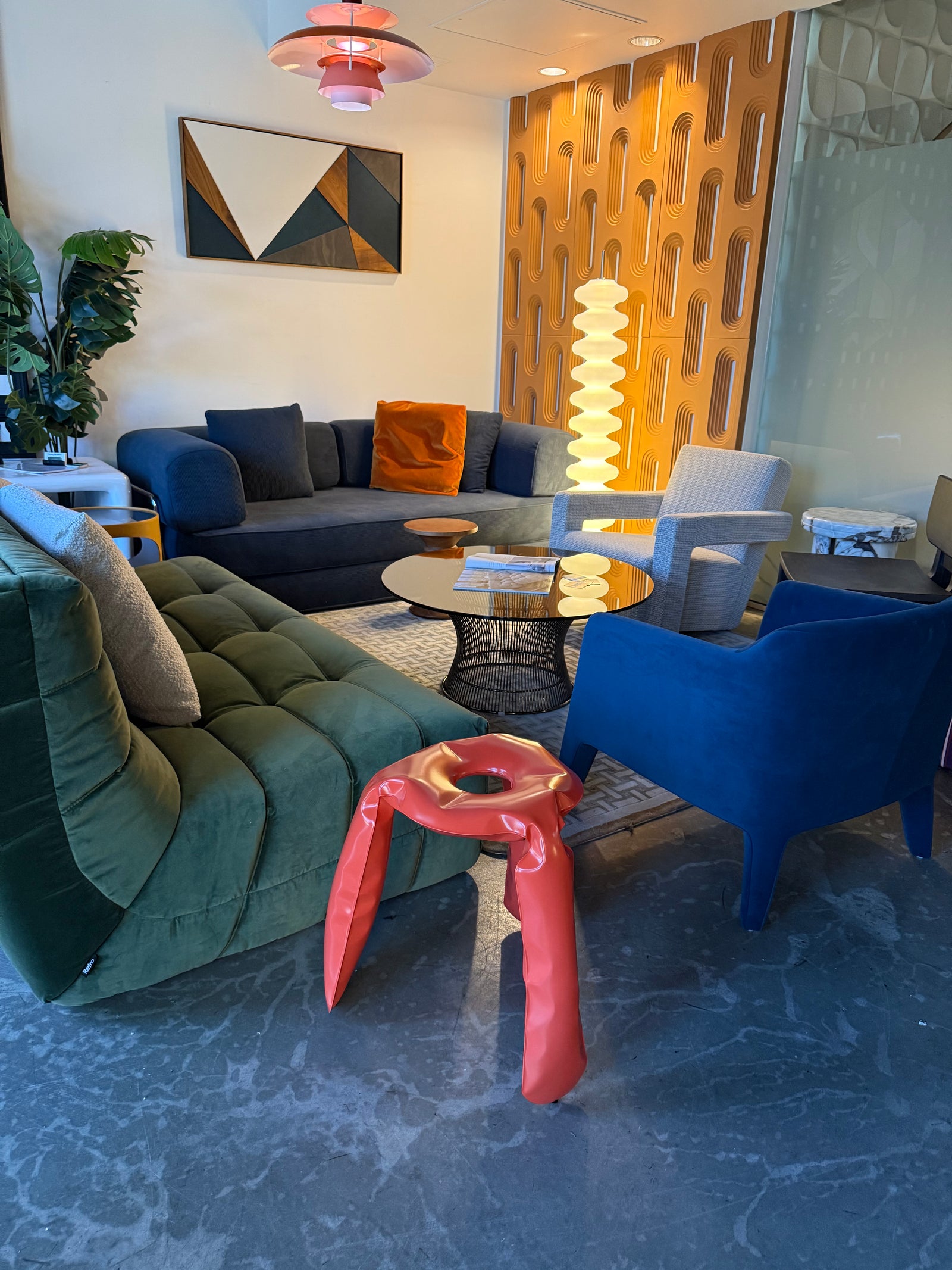 Retro Modern Home. Mid century modern sofas and lounge chairs