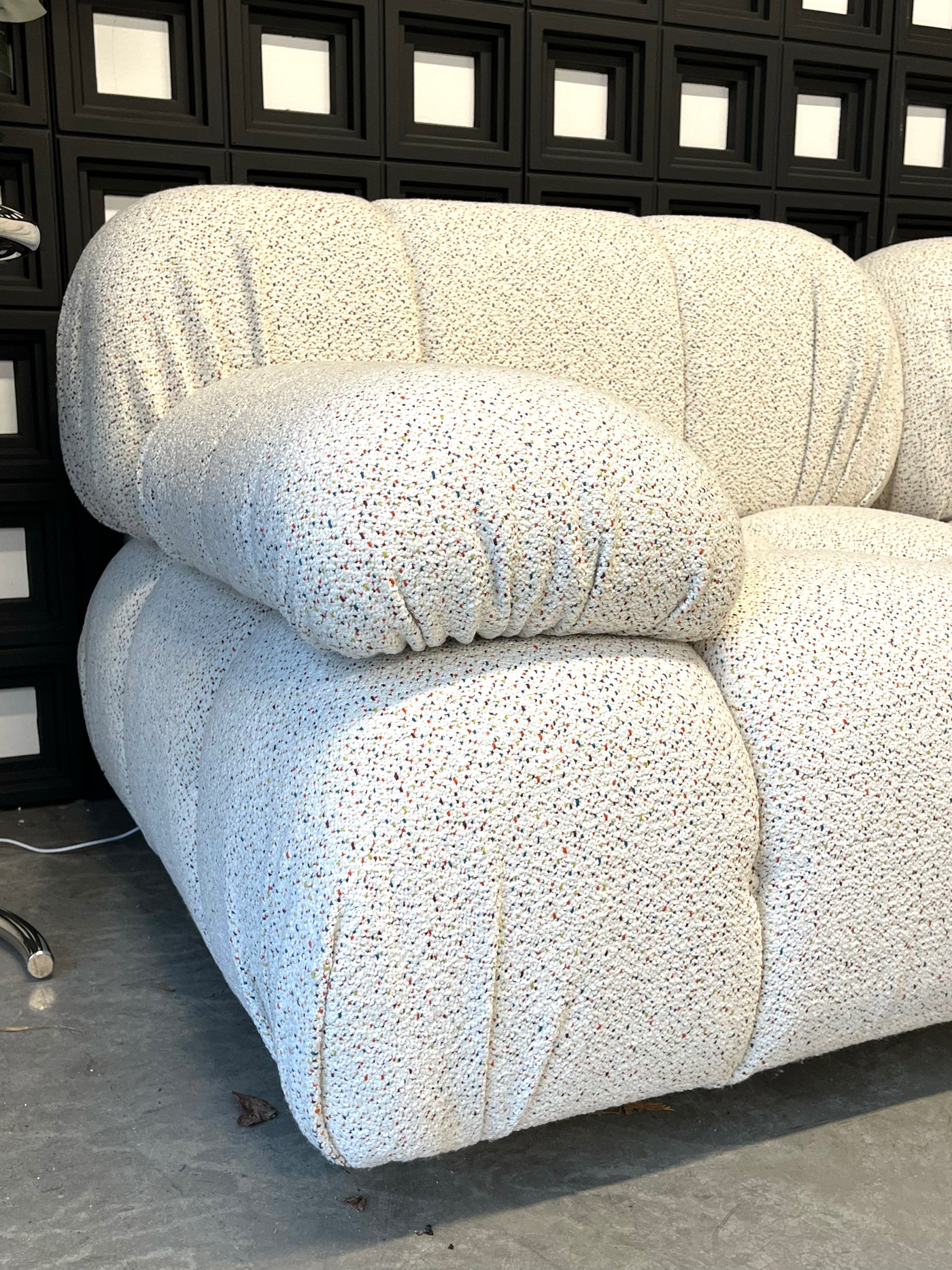 Bellivano2 Modular Love Seat in Sparkle Boucle