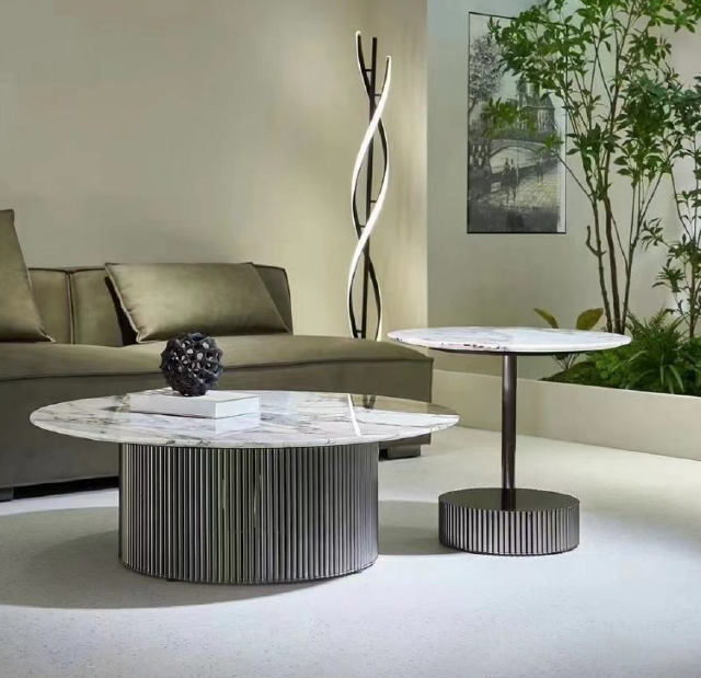 Marble and Steel Coffee / Side table set
