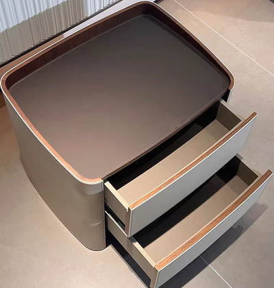 Saddle leather Nightstand