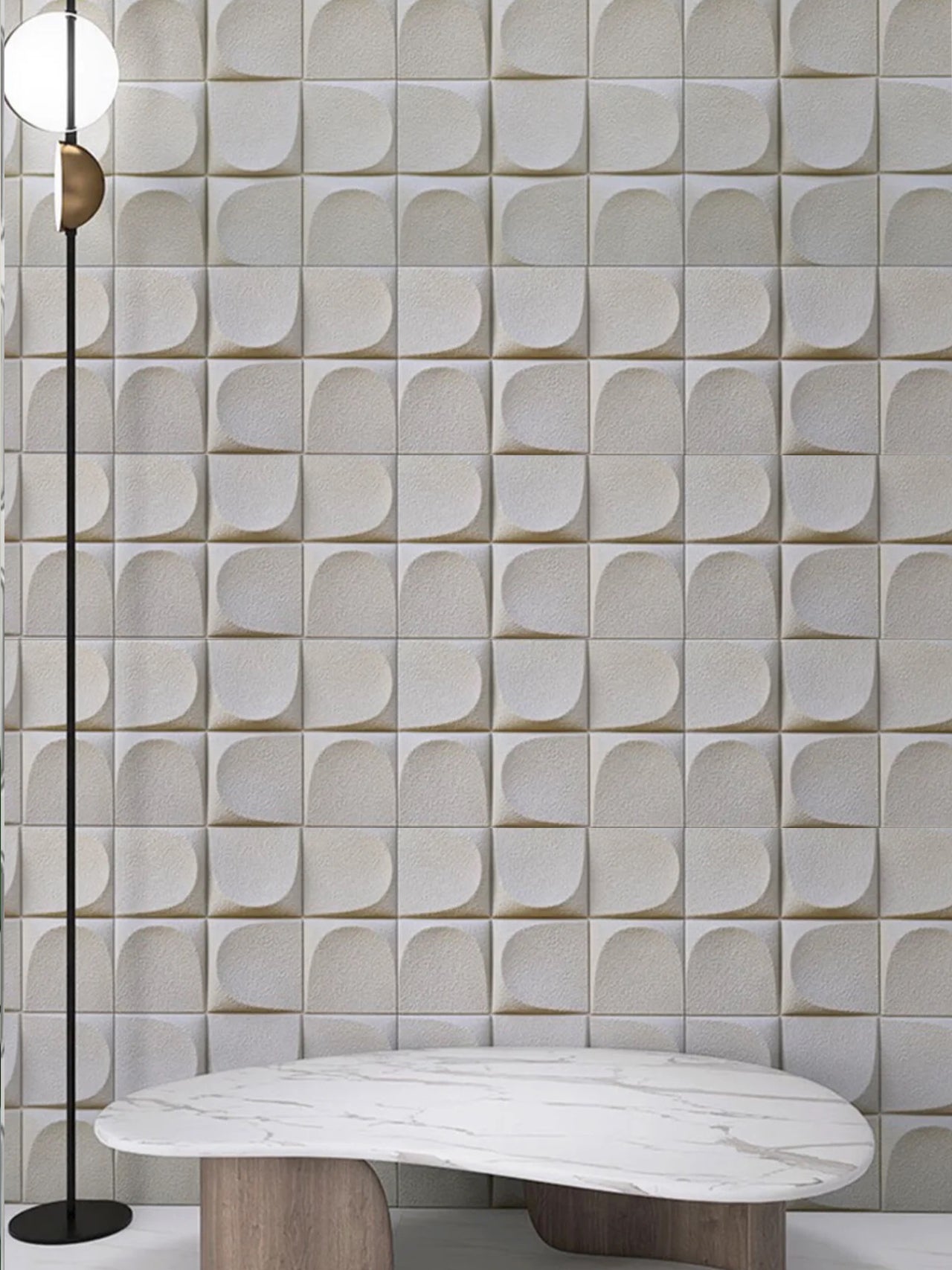 Textured wave wall panels