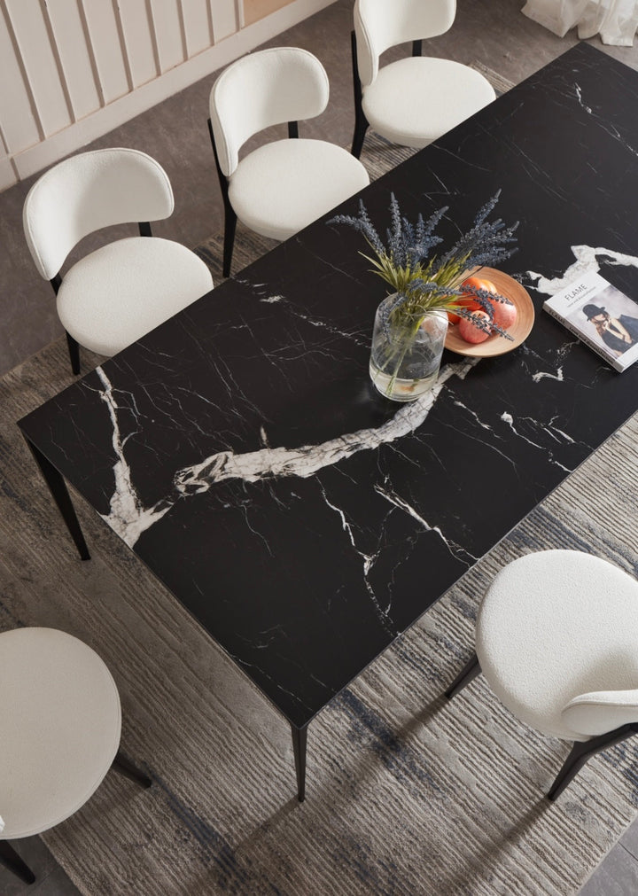 Black Sintered stone dining table – Retro modern designs
