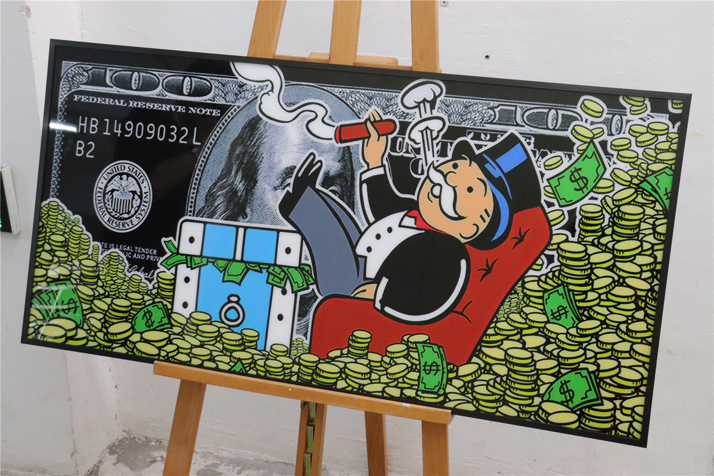 Monopoly money 100x50cm Pop Art on acrylic with resin printing ( high gloss )