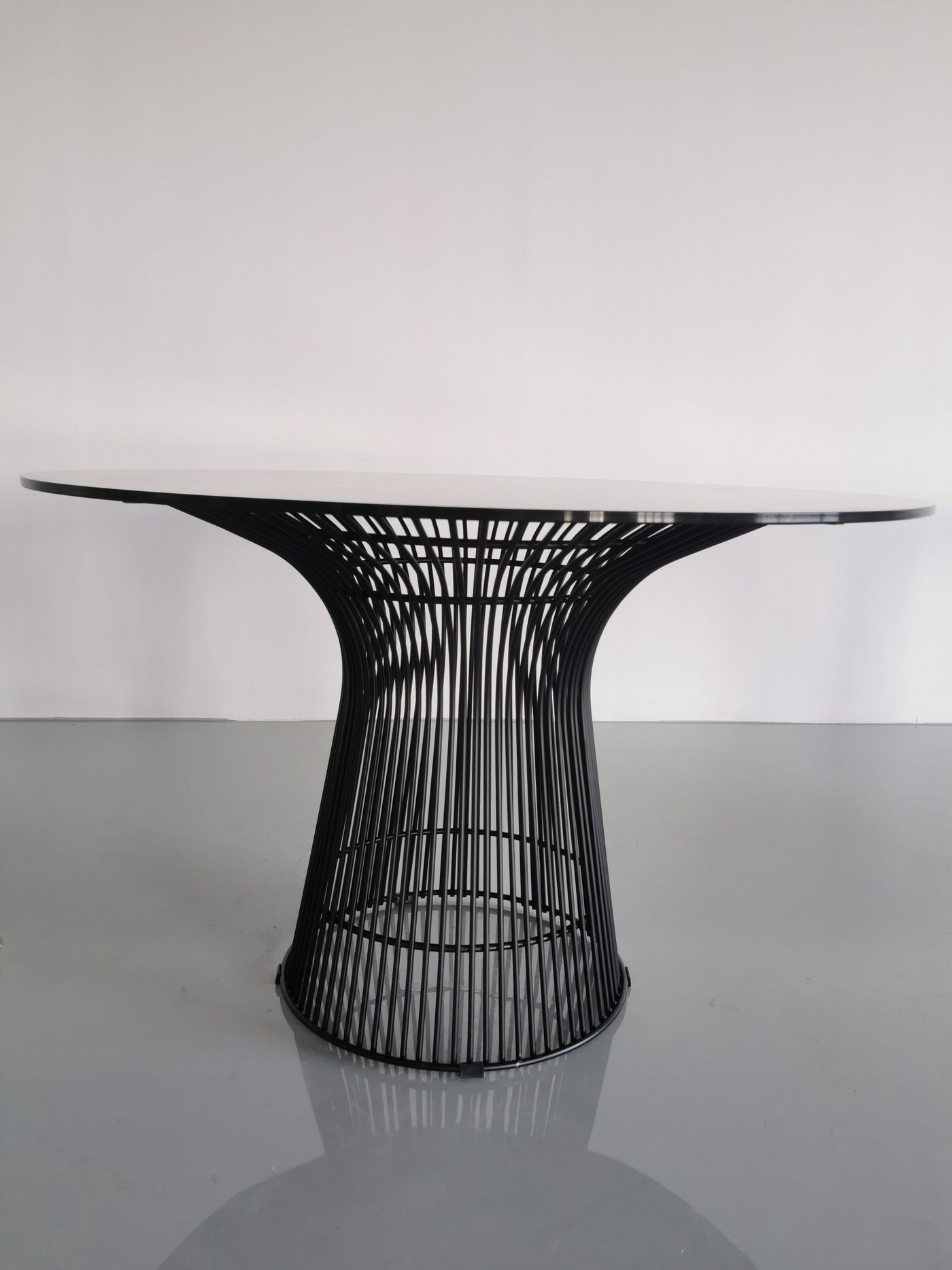Platner Dining Table (black frame & black glass)