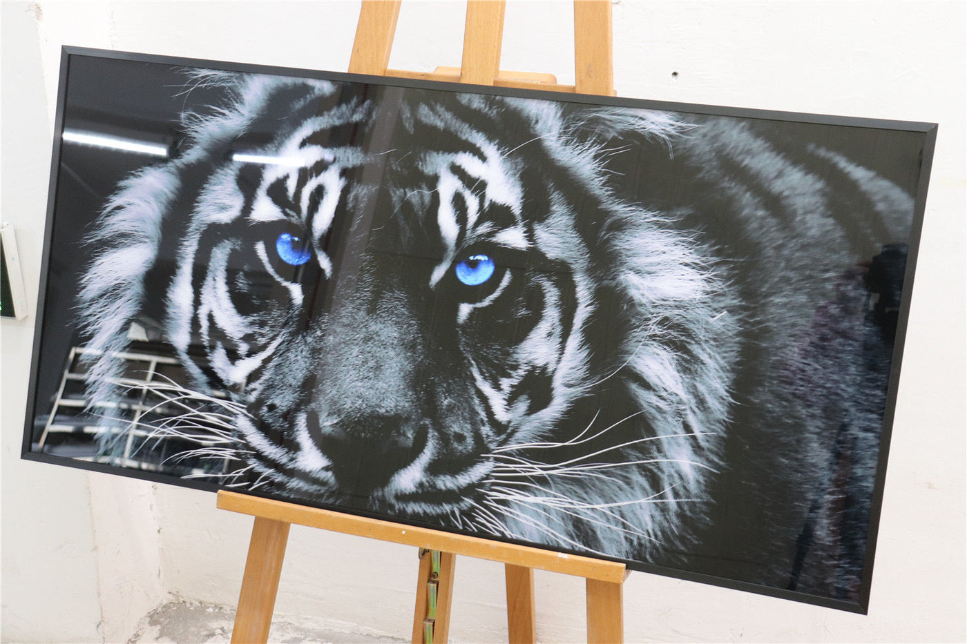 Tiger Eyes ( Acrylic resin) 100x 50cm black frame High Gloss