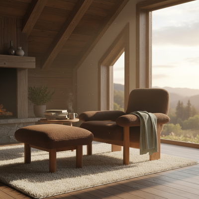 Cozy lounger ( Brown Fluffy Boucle)